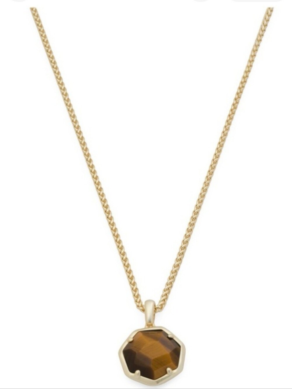 Kendra Scott Cynthia Short Pendant Necklace Gold/Tiger's Eye NWT